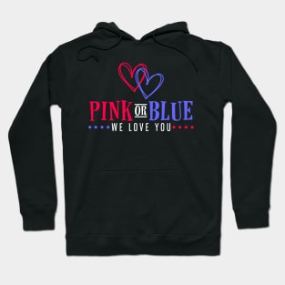 Adorable Pink or Blue We Love You Gender Reveal Hoodie